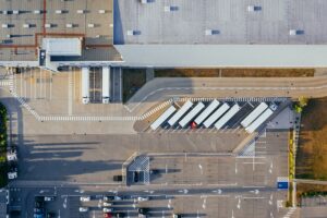 Image of commercial trucks, representing the need for strong WV commercial truck accident defense when accidents occur. 